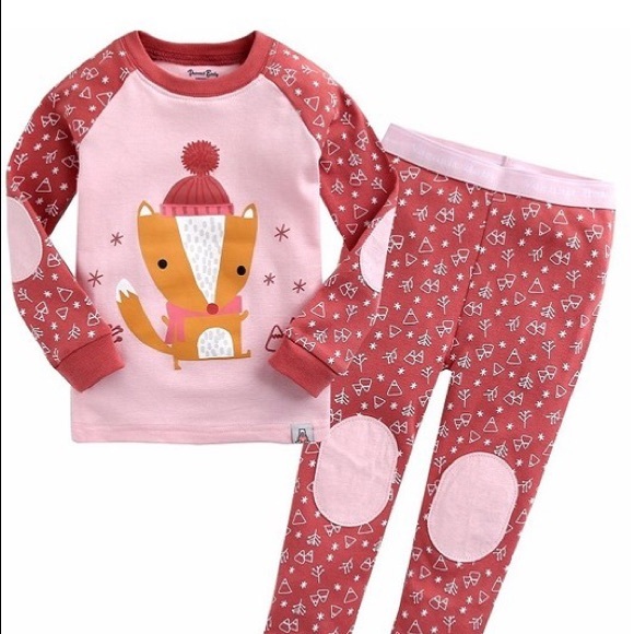 Winter Fox 🦊 Matching Sibling 100% Cotton Pajamas - Picture 3 of 5